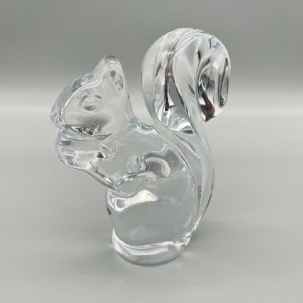 DAUM France Crystal Squirrel Sculpture Paperweight STUNNING MARKED EXCELLENT